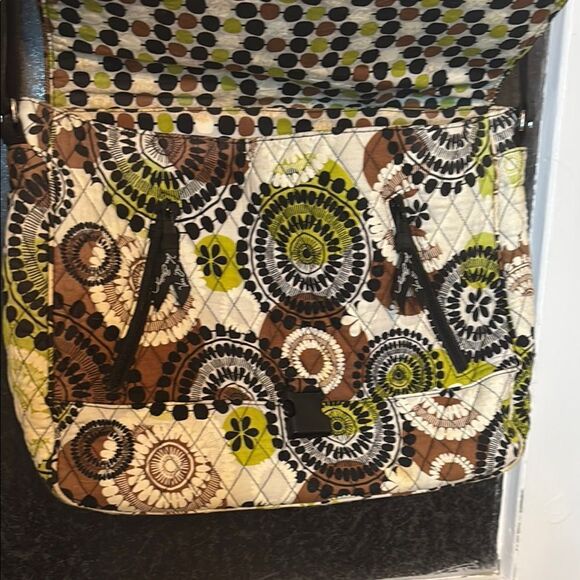 Vera Bradley Cocoa Moss Stylish Floral Shoulder Bag - Multicolor Green/Brown - Picture 5 of 9